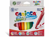 ✅ ROTULADOR CARIOCA JUMBO 12 COLORES SURTIDOS